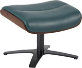 Modern Reclining Swivel Lounge Chair and Ottoman — Genuine Leather