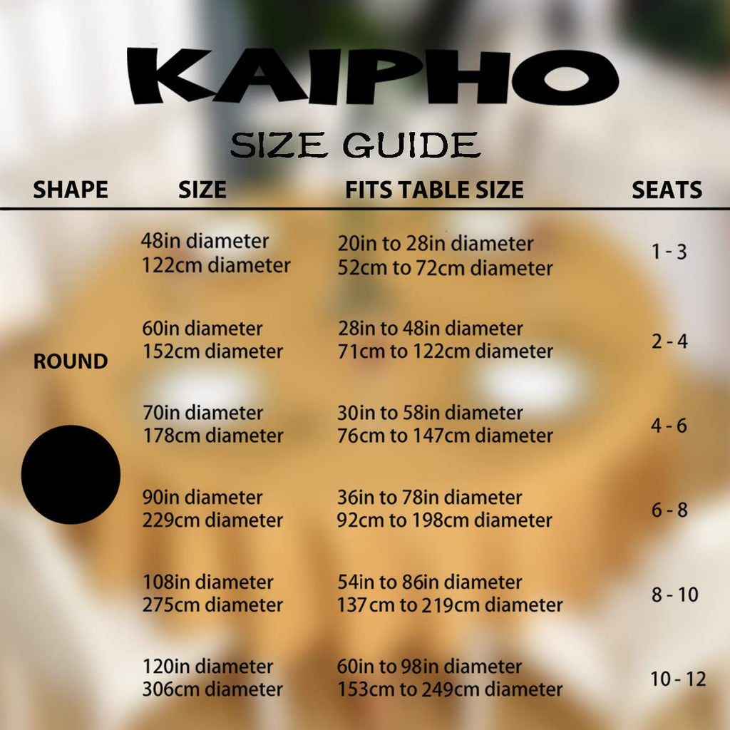 Gold Round Tablecloth Waterproof Wrinkle Free Table Cloth, 90 inch