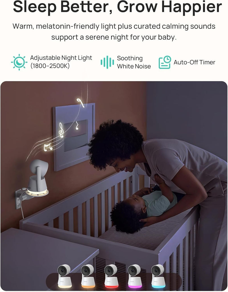 LumiView 5" Smart WiFi Baby Monitor with 2 Cameras,1080P Split View