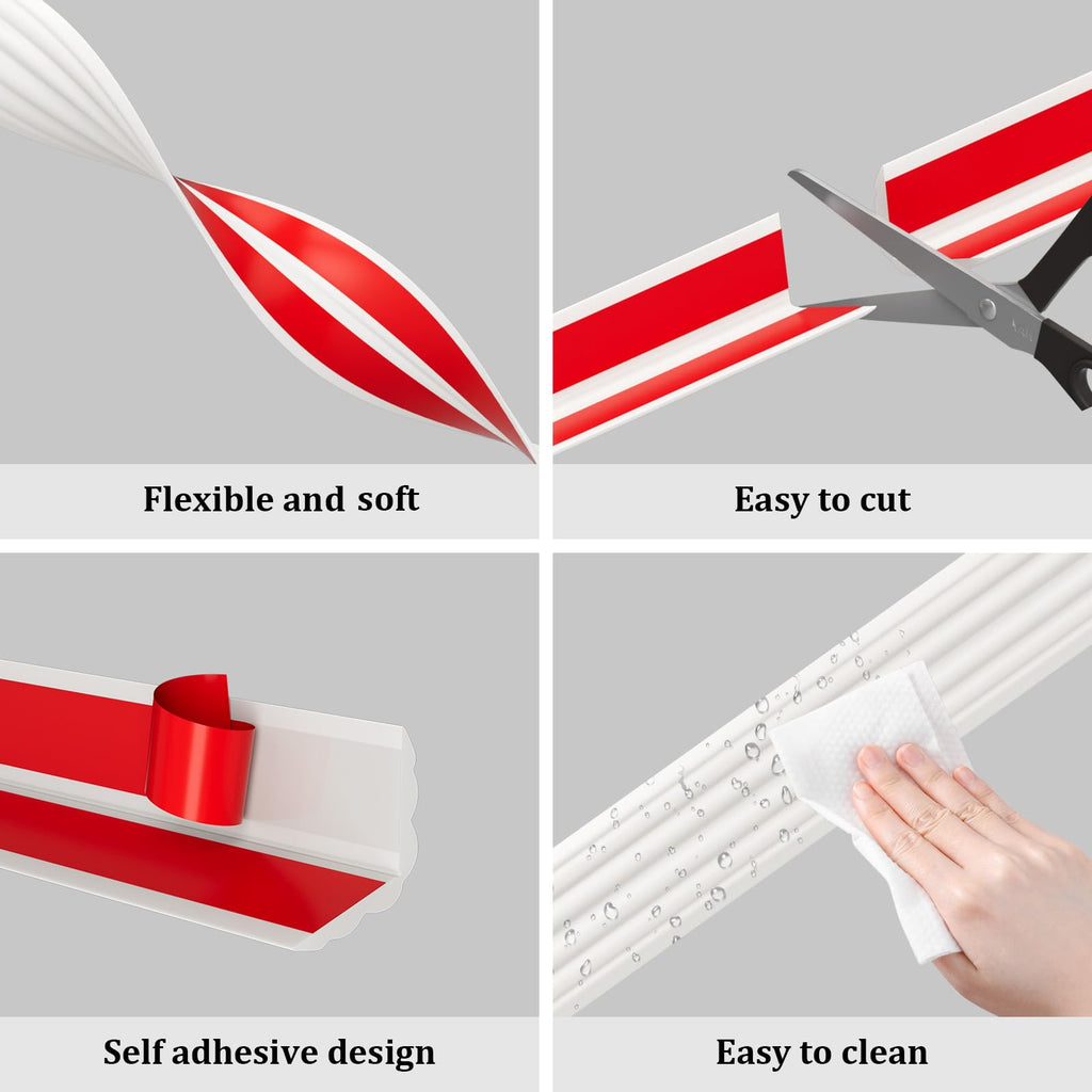 Wall Corner Protector Trim, 40 Feet Flexible Inside & Outside Corner Guard Trim, Peel and Stick Corner Molding