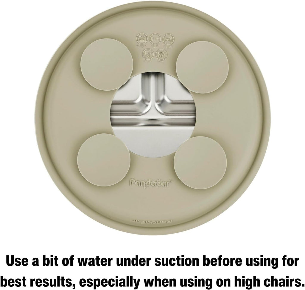 2 Pack Stainless Steel Baby Suction Plates & 2 Pack Spoons and Forks Set, Toddler Utensils Baby Feeding Set, Divided