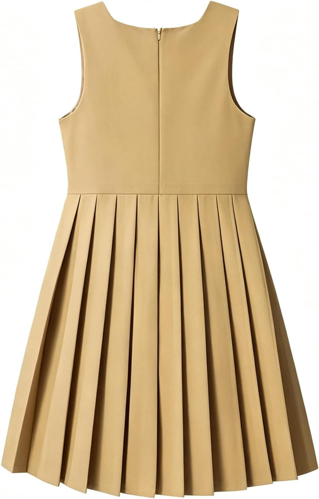 School Uniform Dresses for Girls Trendy Cute A-Line Pleated Dress