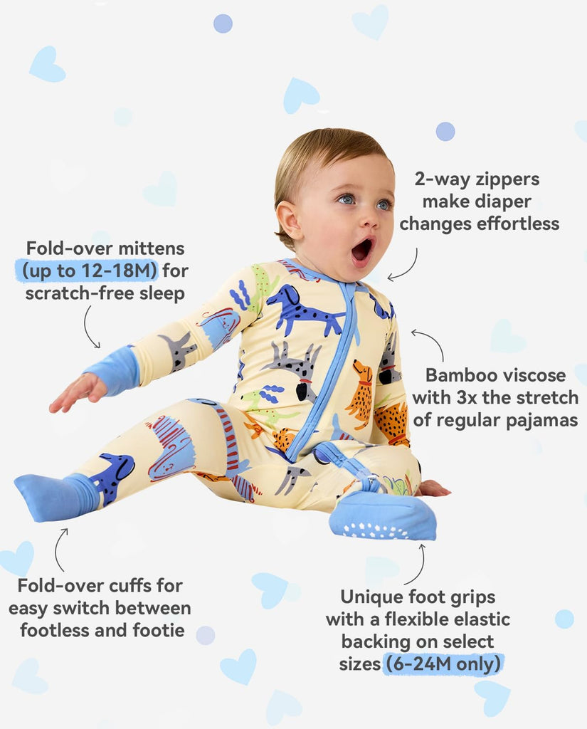 Viscose Baby Footie Pajama, Zipper Sleeper Boys Girls