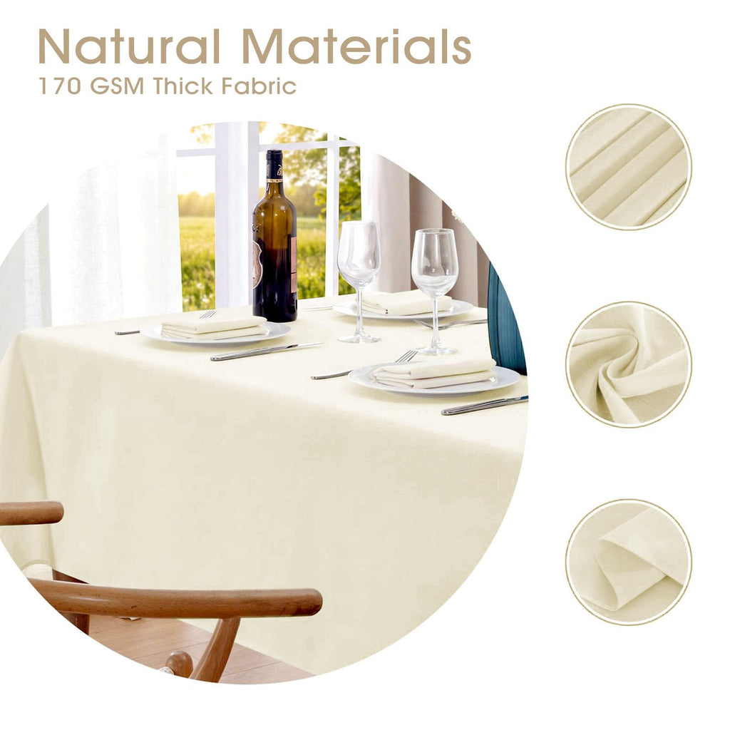 Rectangle Tablecloth 60x120 inch Linen Textured Waterproof Table Cloth Stain and Wrinkle Resistant Washable