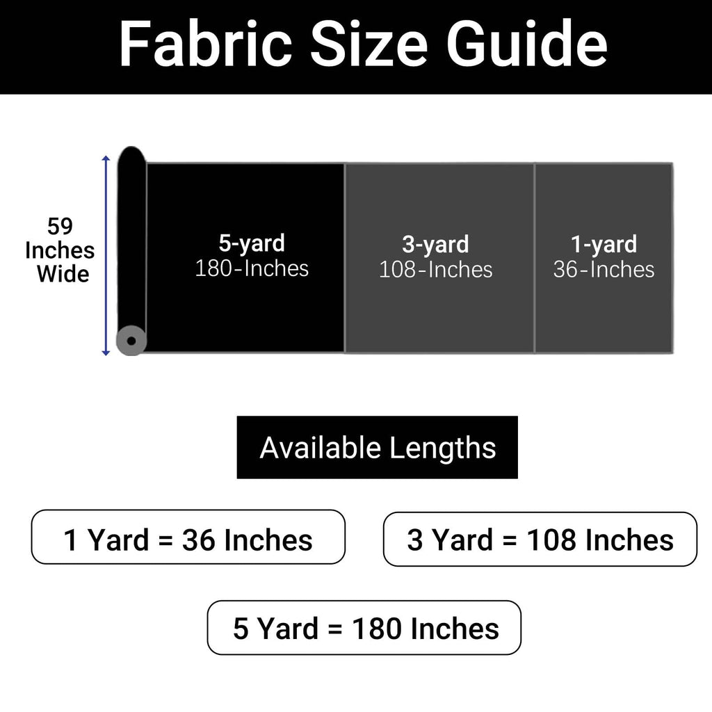 1 Yard Black Nylon Spandex Fabric, 59 Inch Wide