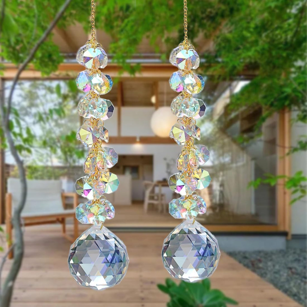 Suncatchers for Windows Hanging Prism, 40mm auraro Crystal Suncatcher with Crystals Chandelier Beads