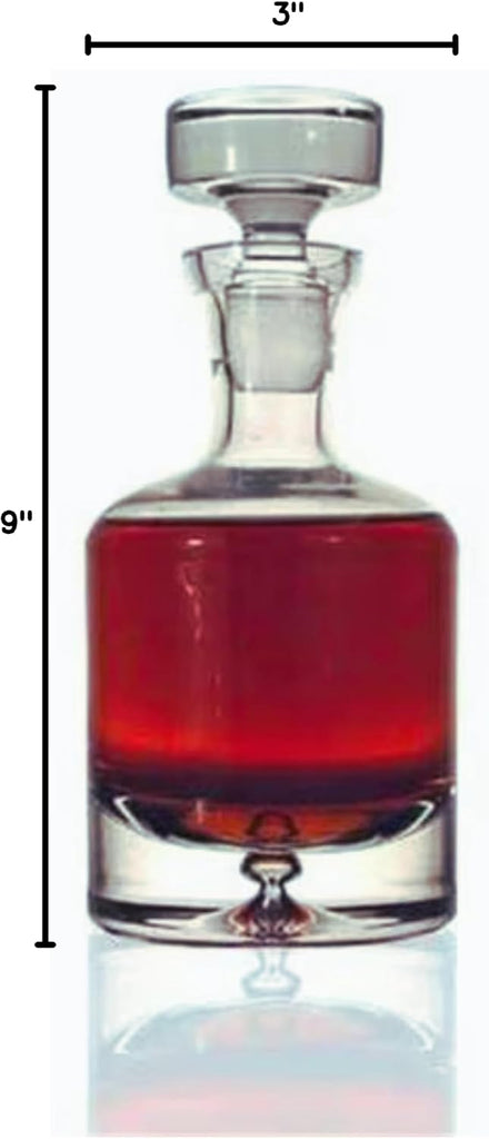 Whiskey Decanter Set, Made in Europe, 100% Lead-Free Crystal, Gift-Boxed, 1 Decanter & 4 Double Old Fashioned Glasses