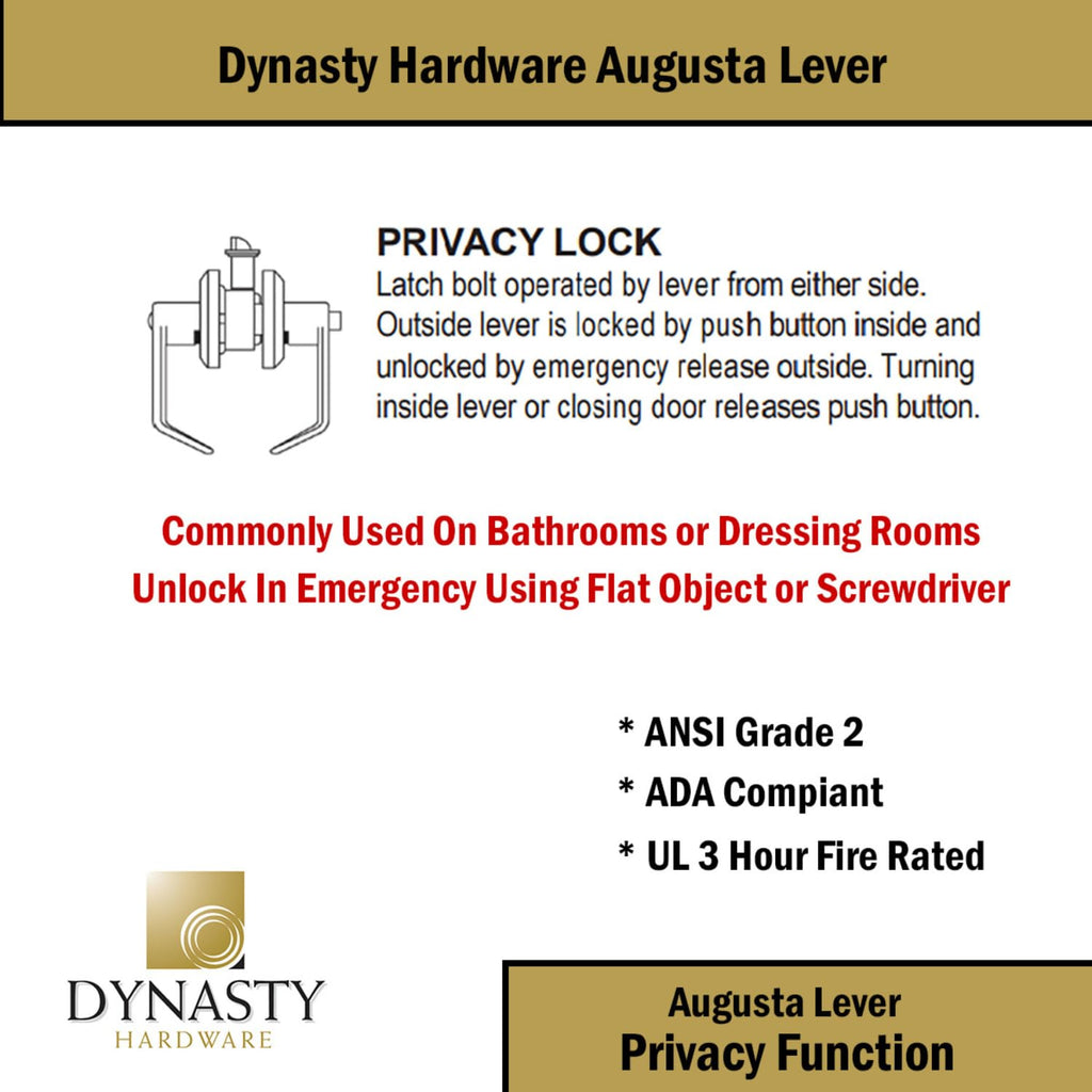 Augusta Privacy Lever Set, ADA, Grade 2, Oil Rubbed Bronze