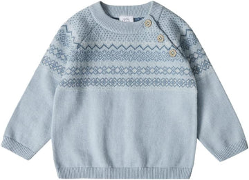 100% Cotton Knit Patterned Baby Toddler Boys Girls Long Sleeve Crew Neck Sweater (Birth - 4 Years)