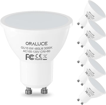 GU10 LED Bulb 50 Watt, 3000K Warm White MR16, 6 Pack