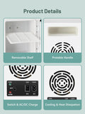 4L/6 Can Skincare Mini Fridge with Dimmable LED Mirror, Cooler & Warmer Fridge for Bedroom, Cosmetics, Office, Dorm &