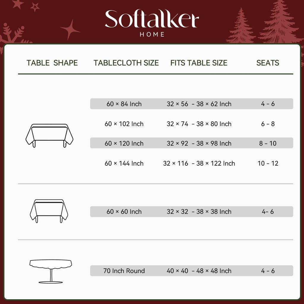 Christmas Jacquard Rectangle Tablecloth, 60 x 84 Inch
