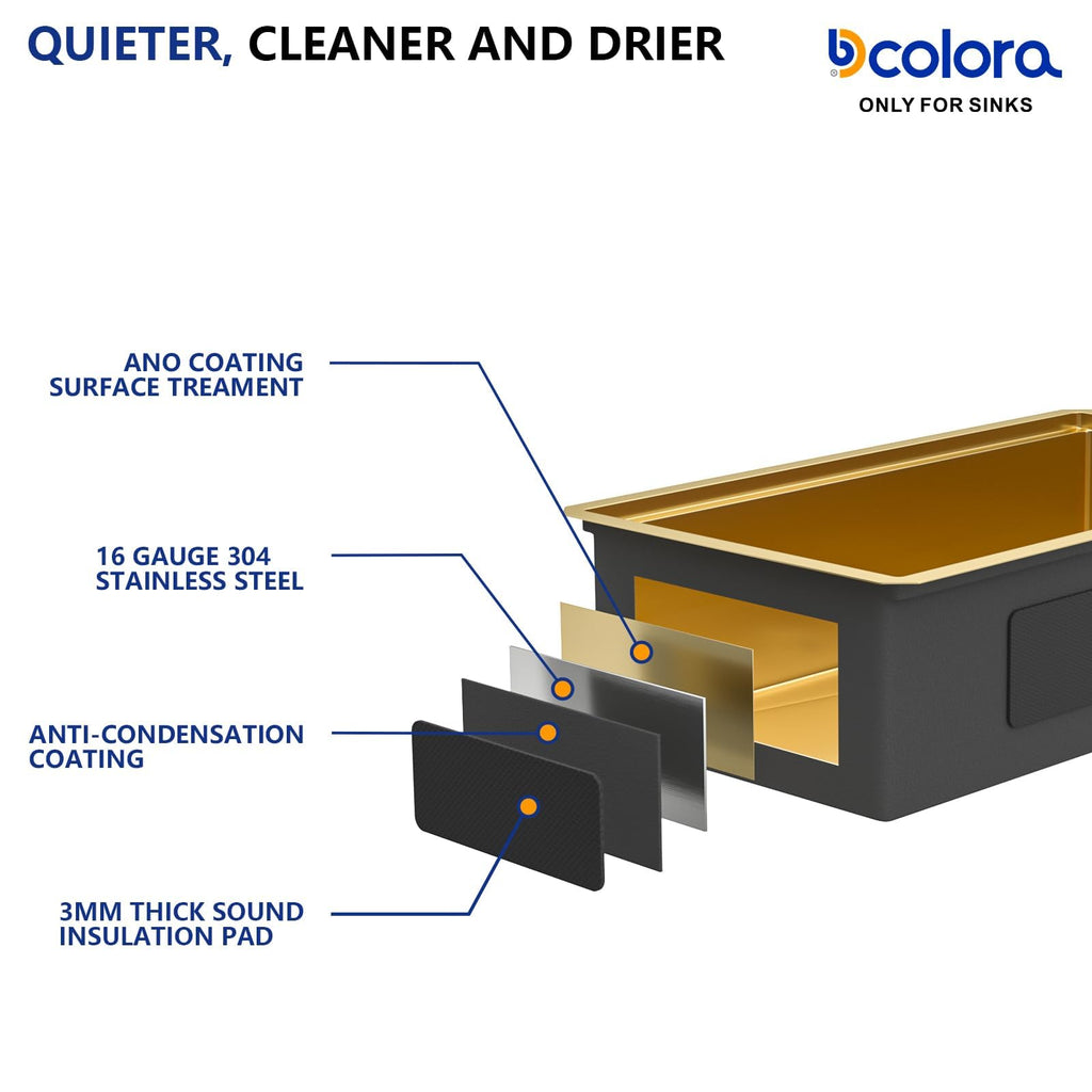 36"x19" Gold Undermount Kitchen Sink Workstation
