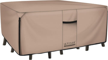 Rectangular Patio Heavy Duty Table Cover - 600D Tough Canvas Waterproof Outdoor Dining Table and Chairs General