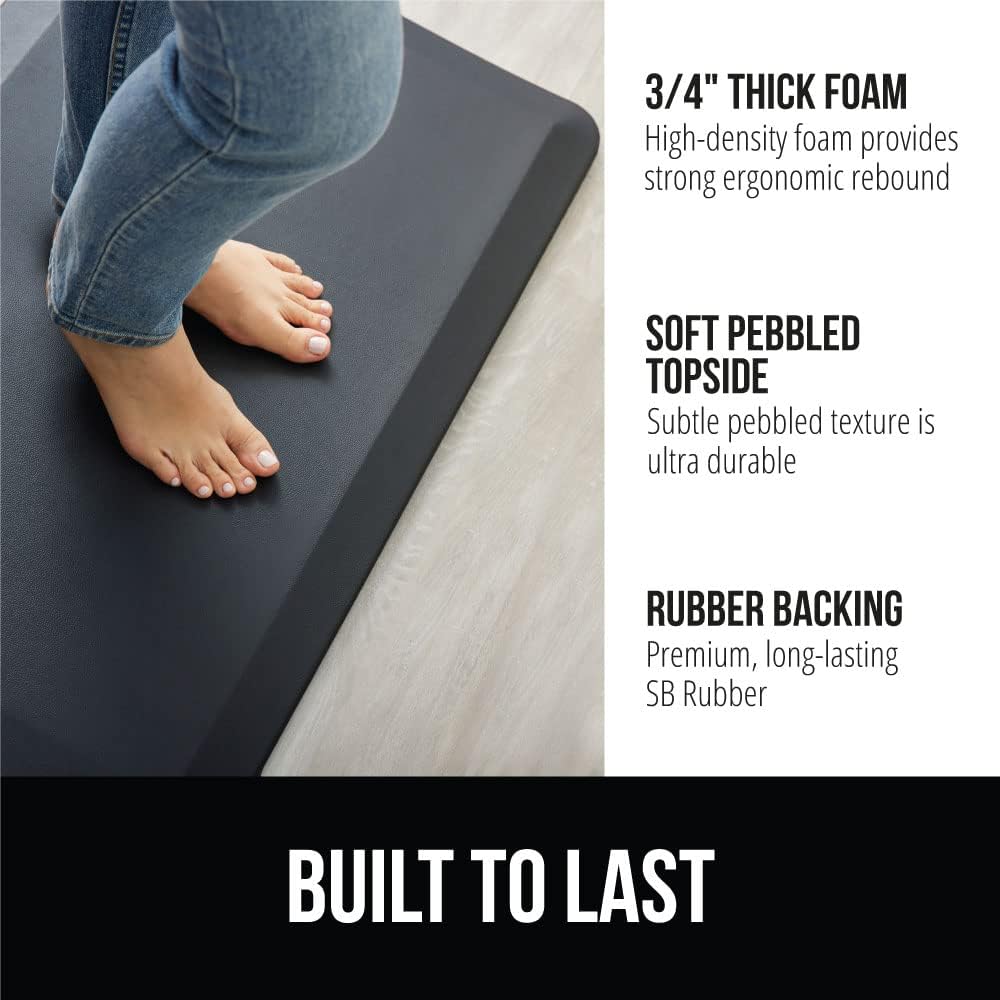 Comfortable Cushioned Kitchen Mats for Floor, Waterproof Stain Resistant Top, 3/4 Inch Thick Ergonomic Standing Desk