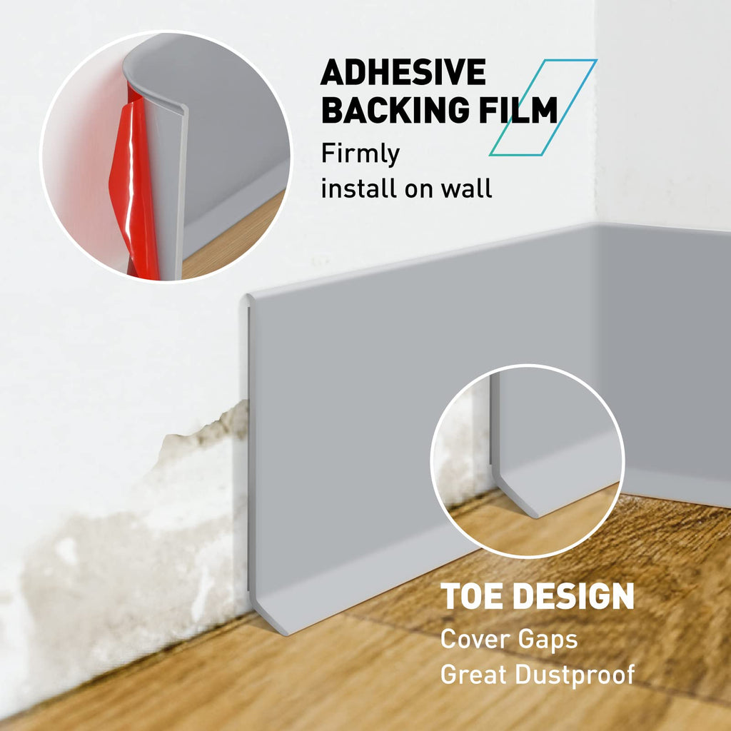 Baseboard Trim,4Inx 20Ft Flexible Baseboard Molding Trim