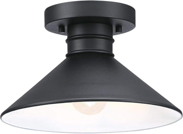 Watts Creek 11 Inch Rustic/Arts & Crafts One-Light Outdoor Semi Flush Mount Ceiling Light, Dark Sky Friendly