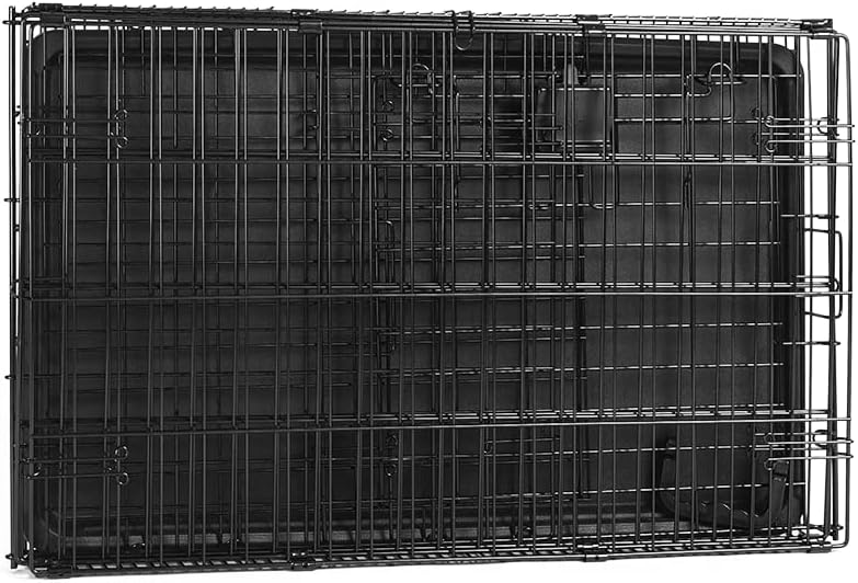 Portable, Foldable Metal Wire Dog Crate with Removable Tray, Single Door, Divider Panel, Quick Setup, 30 x 19 x 21 in