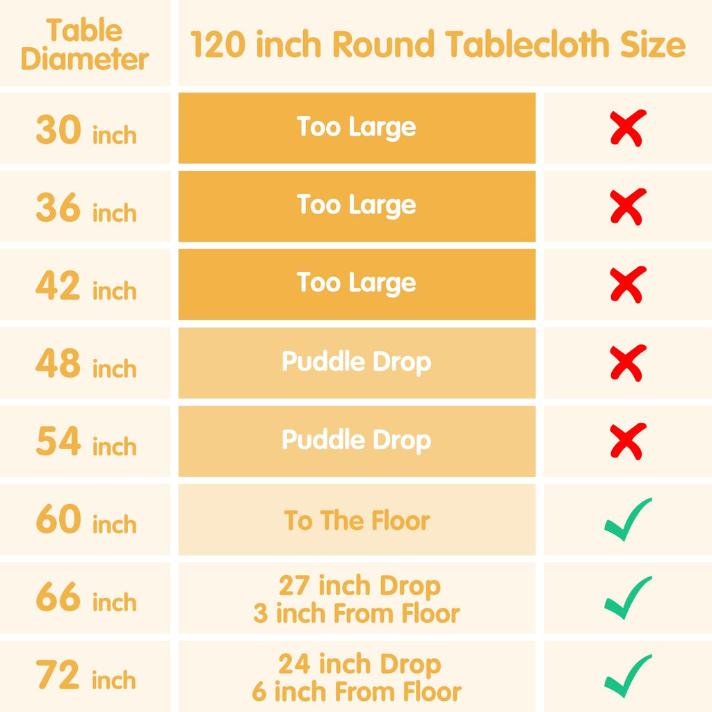 6 Pack White Round Tablecloths 120 Inch for 60" Tables