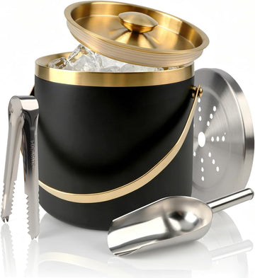 3L Double Wall Insulated Ice Bucket for Parties, Champagne Bucket with Lid - Set of 4