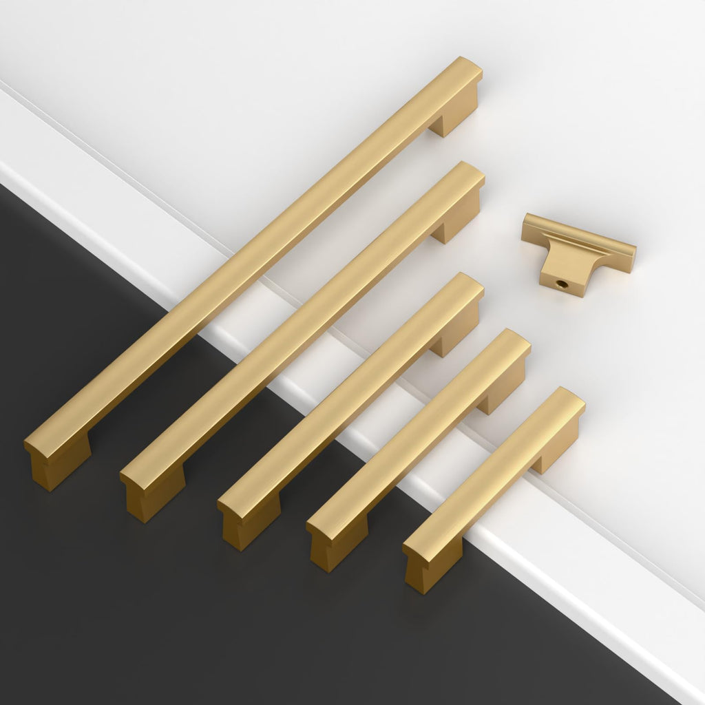 6 Pack Champagne Bronze Cabinet Pulls 5 Inch(128MM) Hole Centers Kitchen Cabinet Handles Hardware Kitchen Handles for