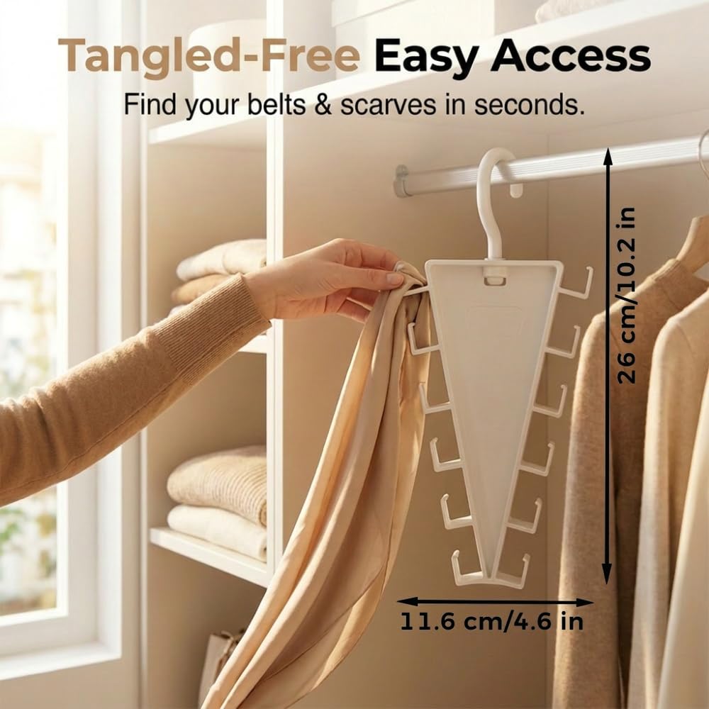 V Shape Double-Sided 12-Hook Rotating Organizer Hanger, 2027 New 360° Space Saving Closet Organizer, ABS Durable, for