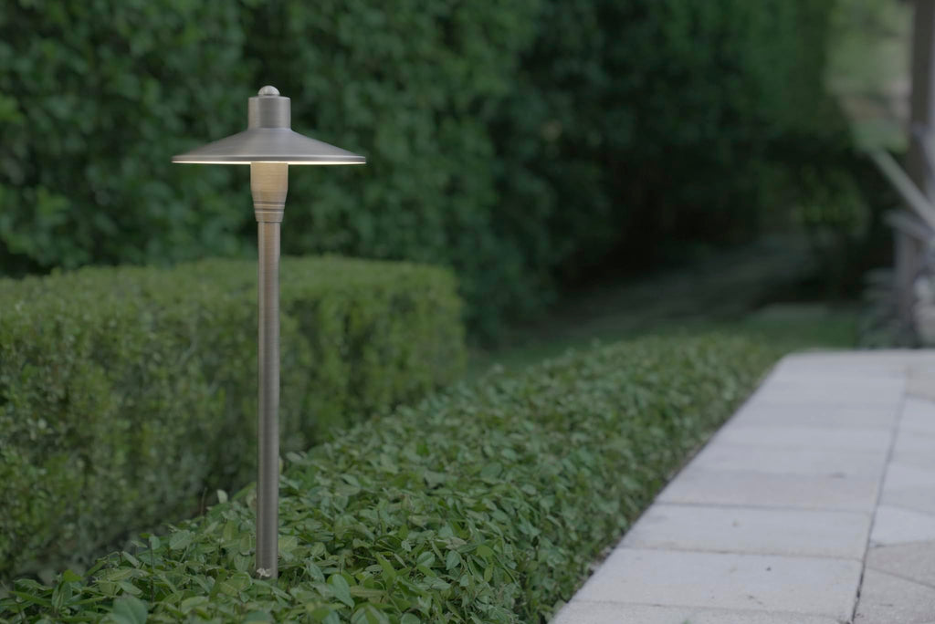 G2 12V Brass Path Light (24" Tall) & 3W 2700K G4 LED Bulb