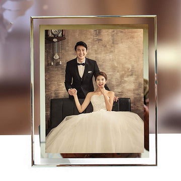 Picture Frames 8x10 Mirrored Edge Glass, 8x10 Picture Frame Glass Frames 8 by 10 inch Photo Display Friend Gifts, Photo