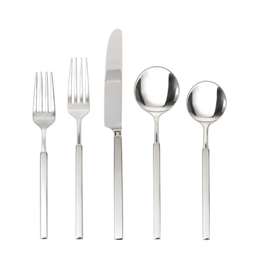 Jaxson 18/10 Stainless Steel Flatware, Brushed/Mirrored Stainless Steel, 5 Piece Place Setting Service for 1