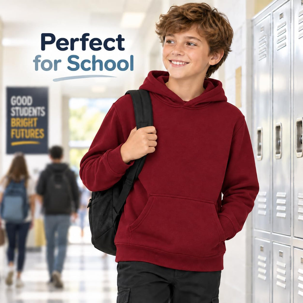 Boys Hoodies 3 Pack Fleece Pullover & Zip-Up Sweatshirts for Boys Kids Youth Plain Basic Everyday Wear
