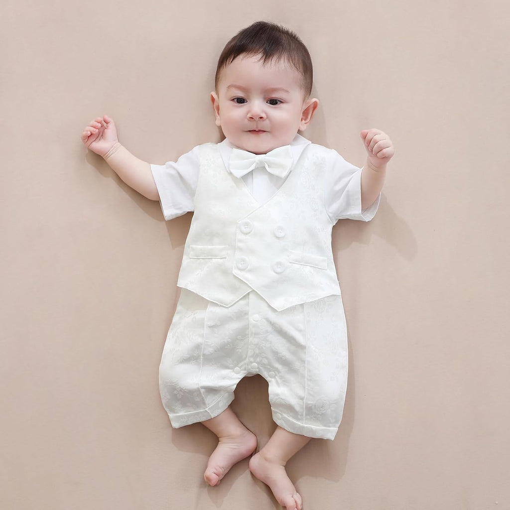 Baptism Outfit Baby Boys Christening Romper