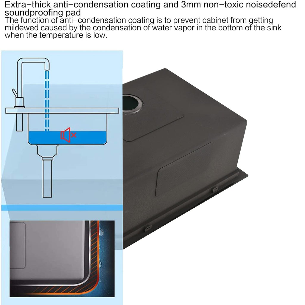 25 Inch Black Drop In - 25x22-Inch Drop In/Topmount sink