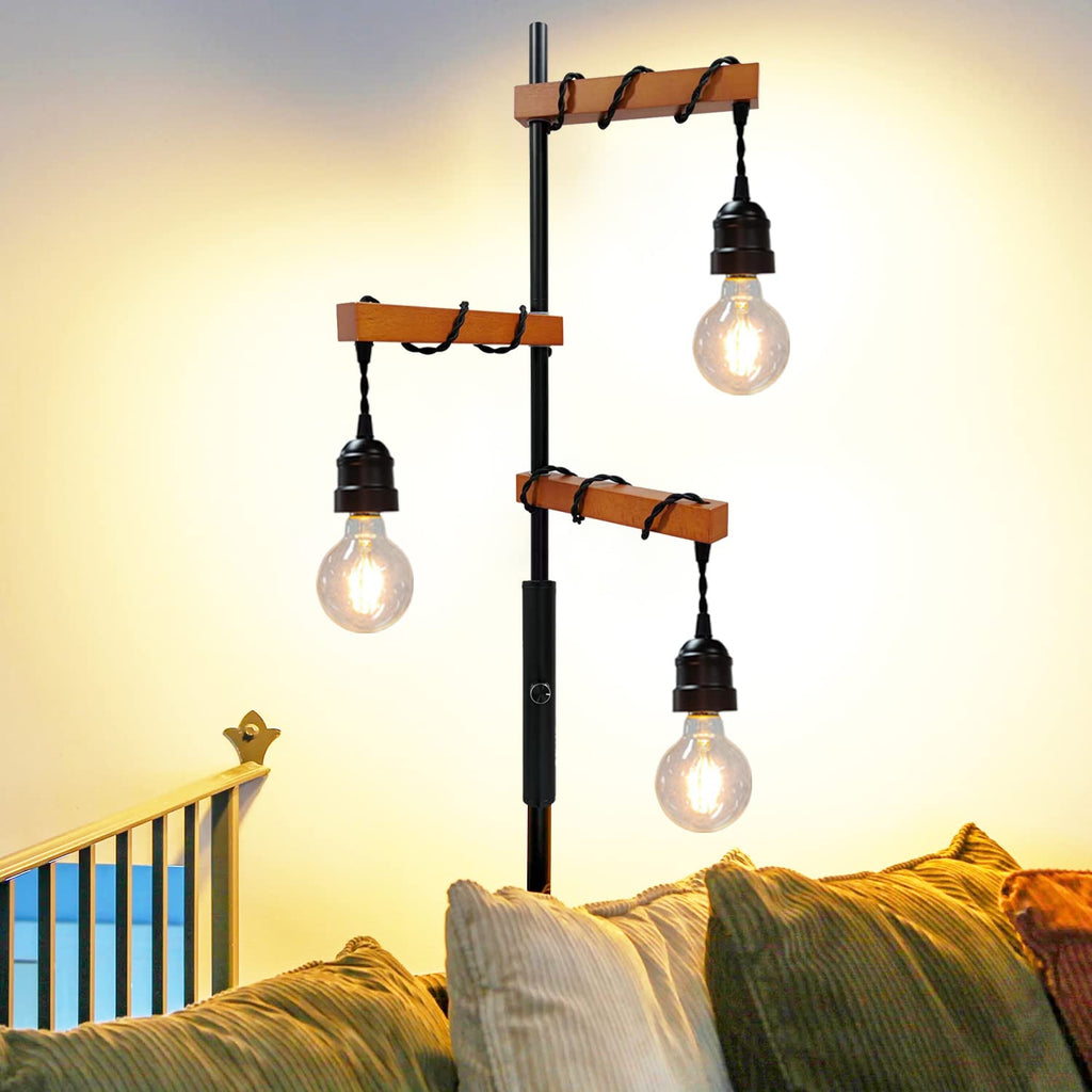 Dimmable Industrial Floor Lamp, Modern Farmhouse Tree Standing Lamps Bedroom Office Rustic Home Decor