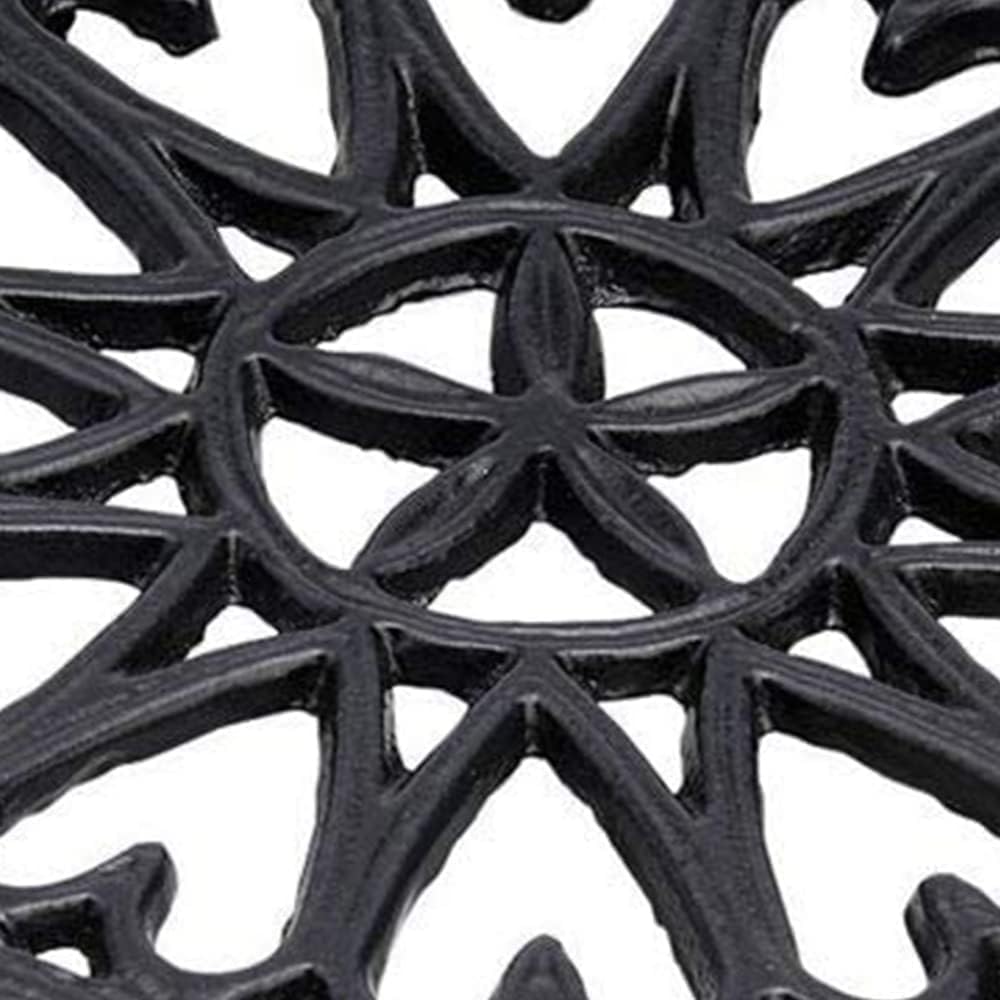 Sunburst, Attractive Design Round woodstove Tabletop Cast Iron Trivet Countertop Or Dining Table, 7"