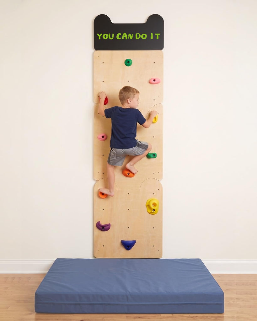 Wooden Rock Climbing Wall for Kids, Indoor Climbing Wall Panels