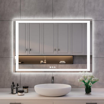 44x28 LED Bathroom Mirror, Wall Mounted Vanity Mirror, Dimmable