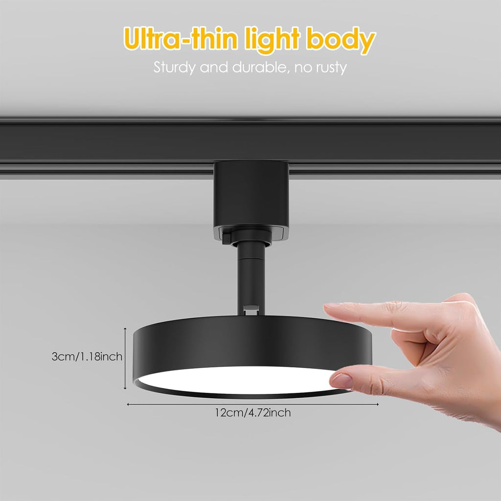 Diffuse J Type Track Lighting Heads, 12W Black 4 Pack