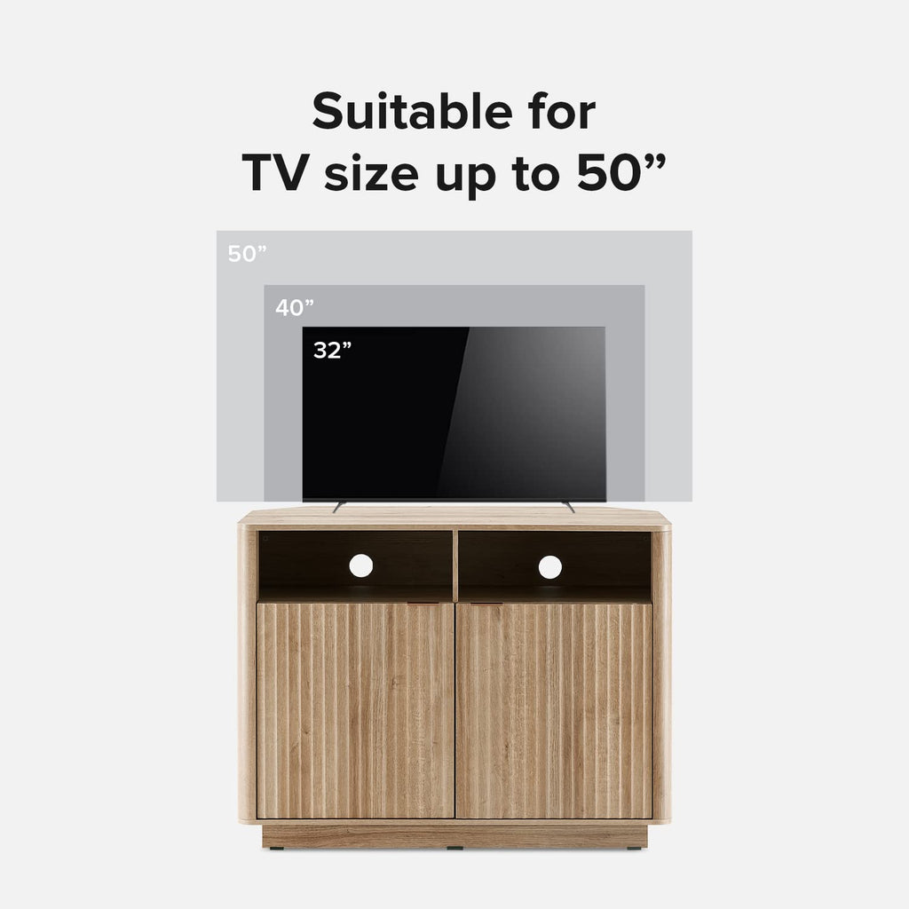 Brooklyn Corner Storage Cabinet, Mid Century Modern Buffet, Entertainment Center, Storage Cabinet with Doors and