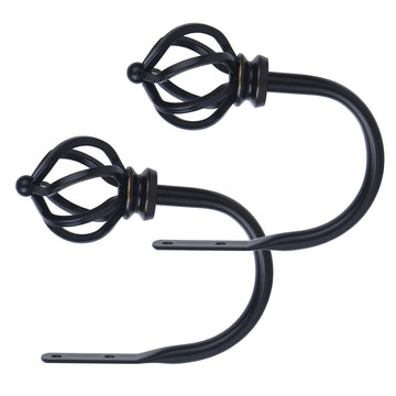 Curtain Drapery Holdbacks for Wall, 2 Pack Black Curtain Tiebacks