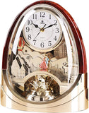 Table Clock,Desk Clock, Crystal Bells Musical Motion Rotating Pendulum Mantel Clock,for Home, Hotel, Library or Church Decor,Great Gift...