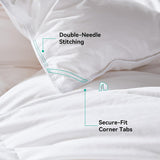 Twin Goose Feather Down Fiber Comforter - Ultra Soft All-Season Down Duvet Insert Fluffy Baffle Box 