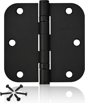 304 Stainless Steel 3 1/2 Inch Hinges 5/8 Radius Corners 3.5'' Ball Bearing Matte Black Door Hinges Exterior Door-3