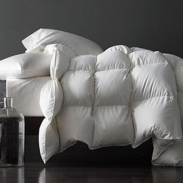 Premium Feathers Down Duvet Insert Comforter King All Season Medium Warmth White 100% Cotton Cover w
