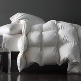 Premium Feathers Down Duvet Insert Comforter King All Season Medium Warmth White 100% Cotton Cover w