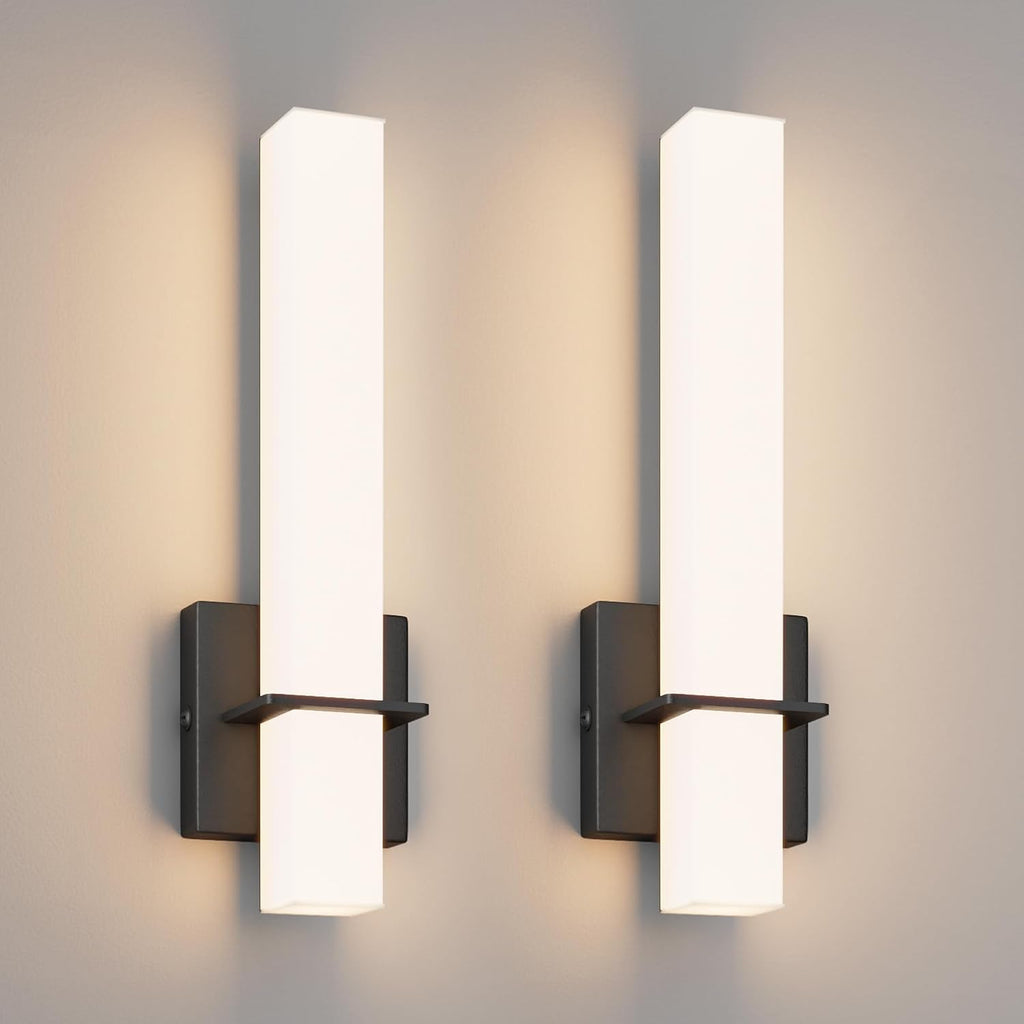 15.7inches Modern Led Wall Sconces,18W 3000K 1200Lumen Bathroom Vanity Wall Lights with White Acrylic