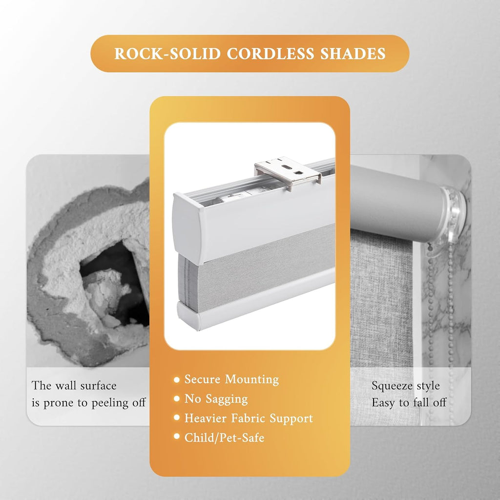 Cordless Blackout Cellular Shades, Grey, 22x64