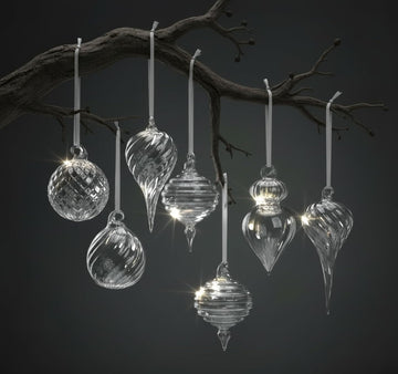14pcs Vintage Christmas Ornaments Retro Glass Balls, Clear