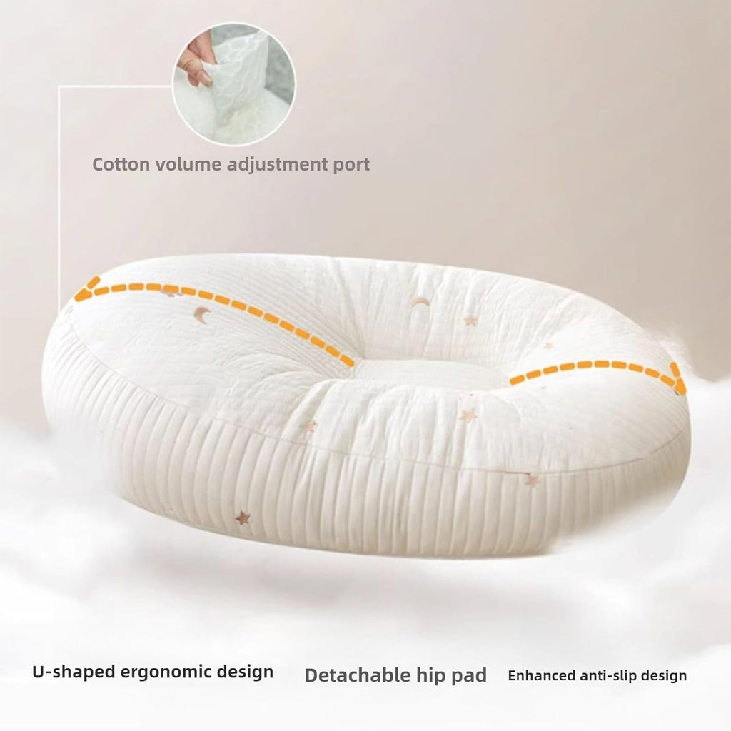 Large Nest Pillow with Cotton Cover, Skin Friendly Lounger Pillow Multifunctional Soft Floor Lounger Pillow Baby