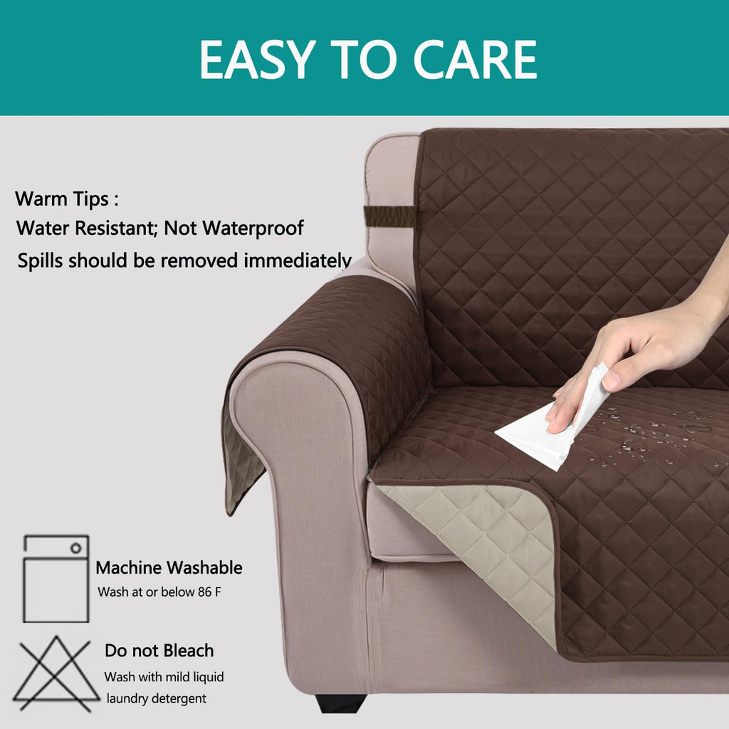 Reversible Recliner Chair Covers, Coffee/Beige