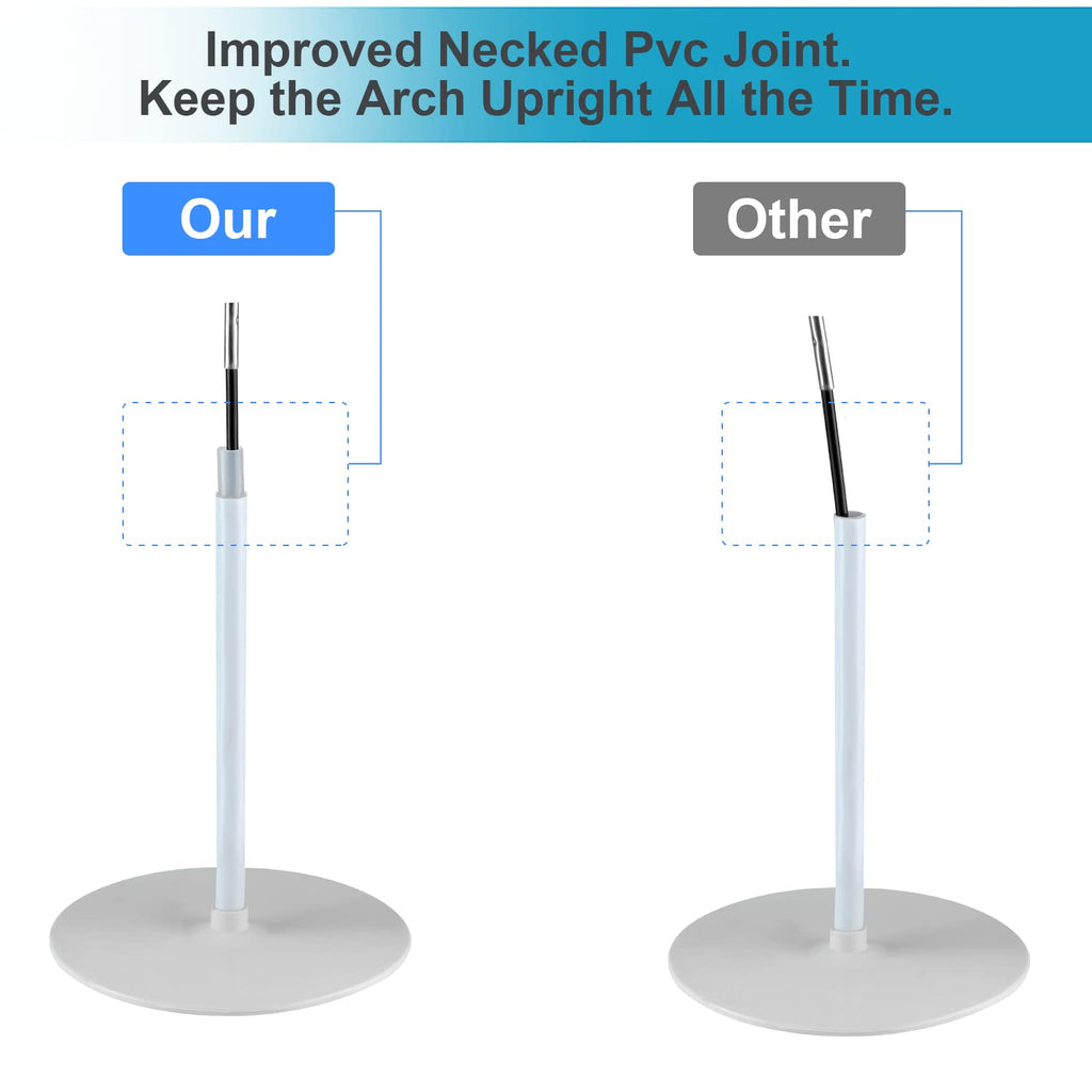 Improved Balloon Arch Kit, 10ft Wide & 9ft Tall Adjustable Balloon Arch Stand with Thicken Water Fillable Base, 50pcs